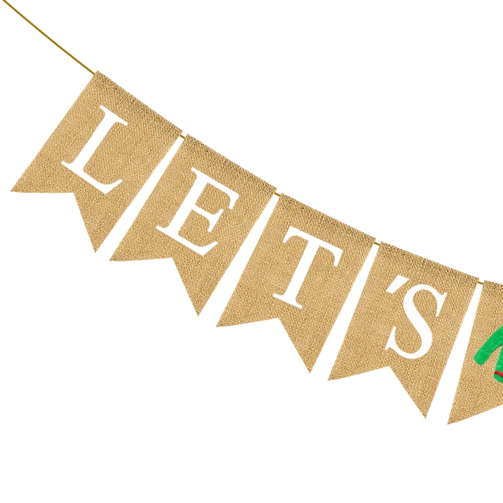 Джутовые мешковины Давайте получить уродливые баннер Зимний Рождественский