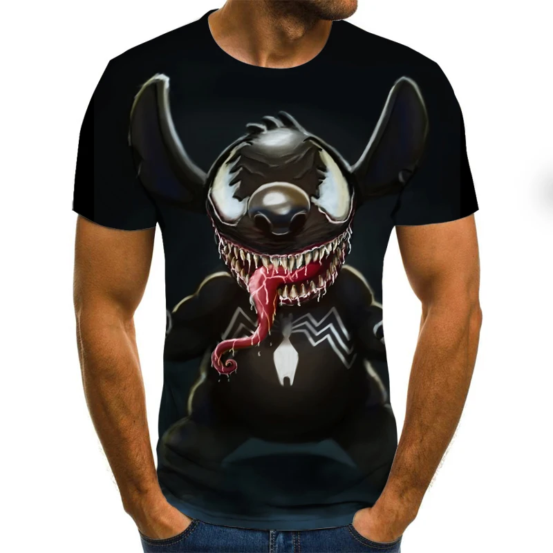 

Summer new skull 3D printing men's round neck T-shirt Skull movie theme loose oversized men's best round neck T-shirt Skull Tops
