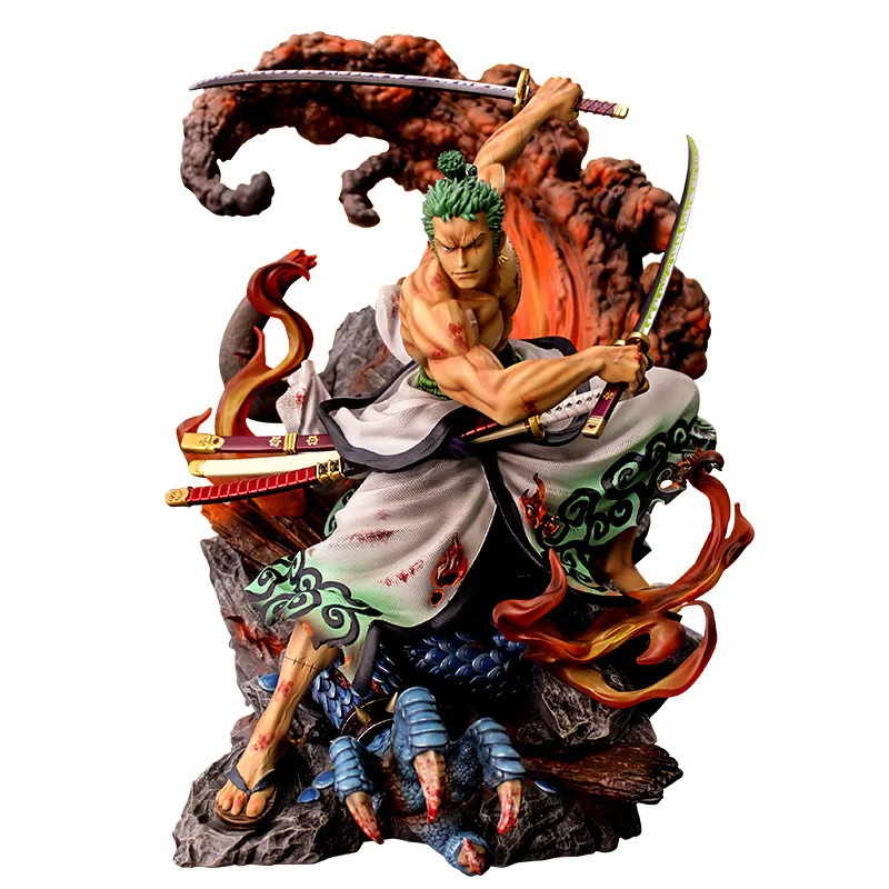 

Hot Sale Japanese Anime Ghost Island Three GK Roronoa Zoro The First Luminous Statue Figure Pvc Action Model Collection Toys