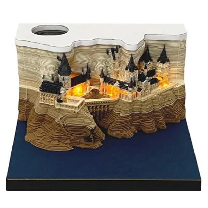 Omoshiroi-escultura de papel 3D de Castillo de Hogwarts, juego de bloques de construcci&oacute;n de Castillo de Hogwarts, Kasuga, Taisha, Phoenix Hall, regalo de Navidad-1