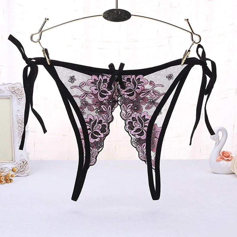 Женские сексуальные кружевные открытые трусики прозрачное женское нижнее белье