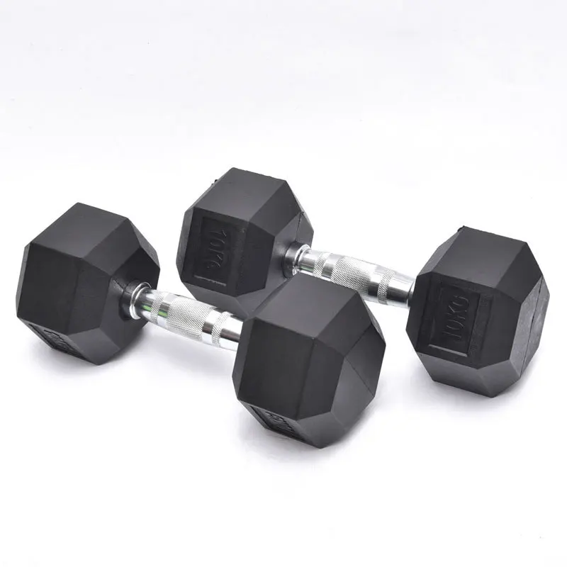 10kg Men's Gym Hexagonal Dumbbell Pair Plastic Coated Pure Steel Sqaure Dumbbells Studio Cast Iron Small | Спорт и развлечения