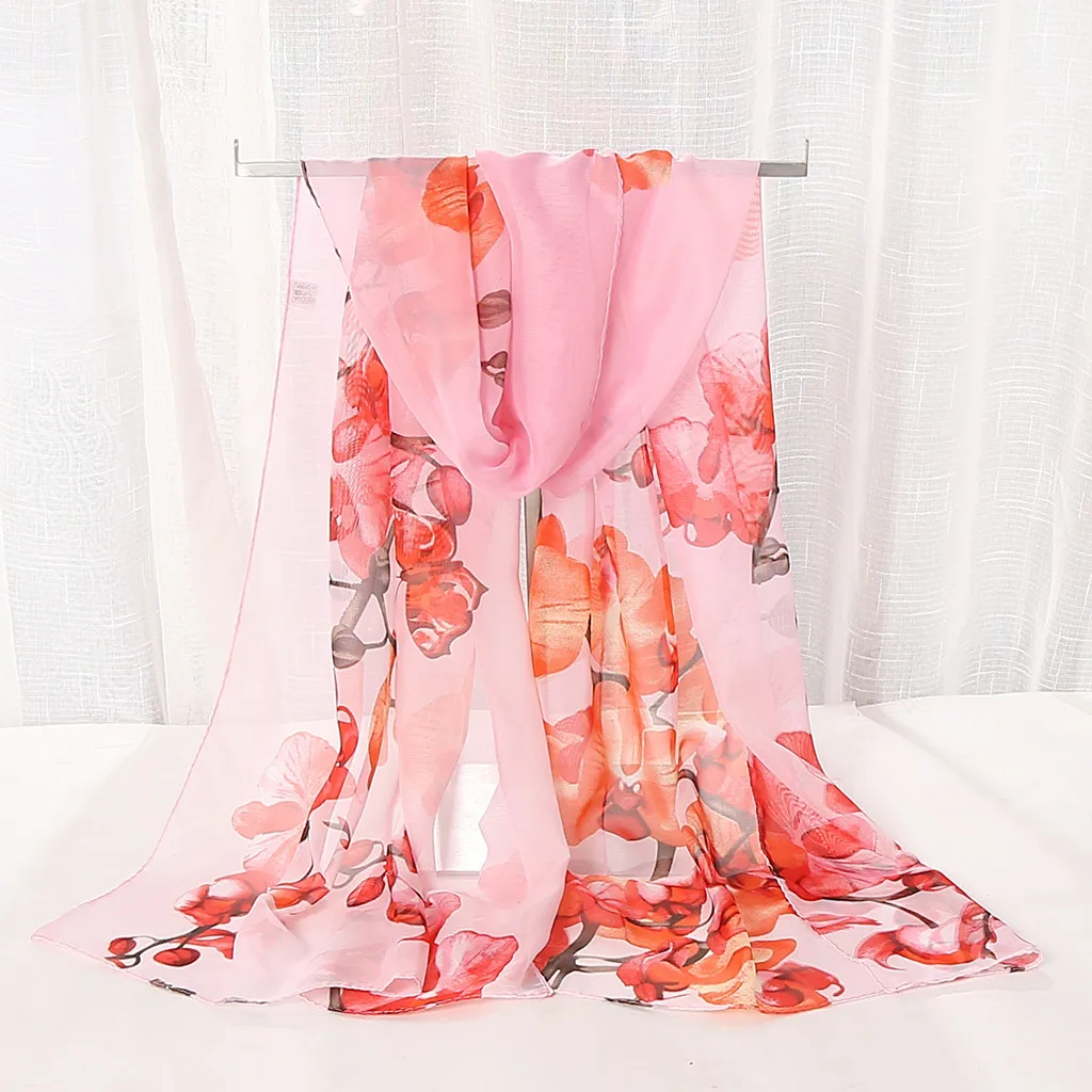 Шелковый шарф с цветочным принтом в стиле ретро на шею винтажный Модный женский