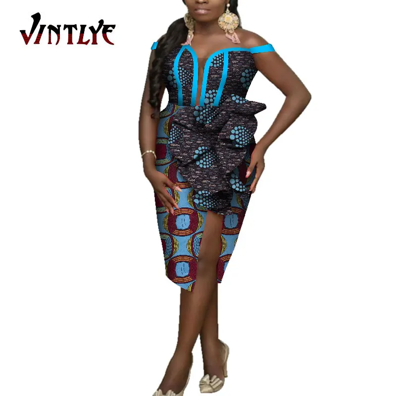 Африканские платья для женщин сексуальное женское платье с лямкой на шее