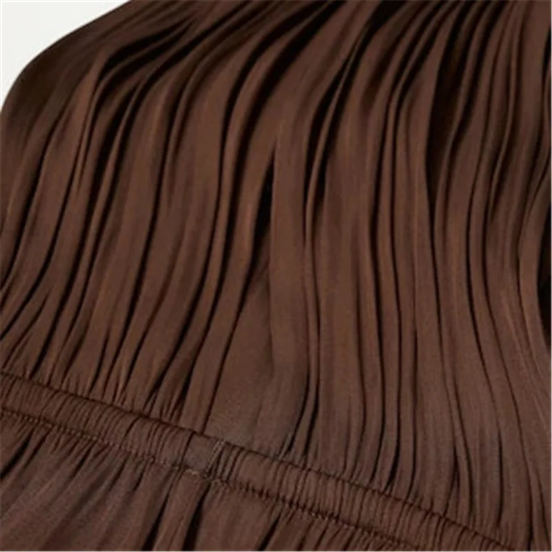 

PUWD Elegant Woman Brown Loose Satin Halter Jumpsuits 2021 Summer Female Sleeveless Jumpsuit Ladies Backless Beach Rompers