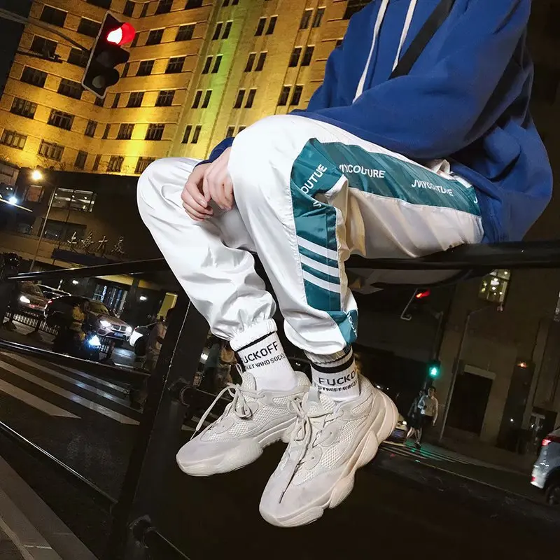 Мужские джоггеры 2019 мужские брюки с полосками по бокам в стиле хип хоп Мужская
