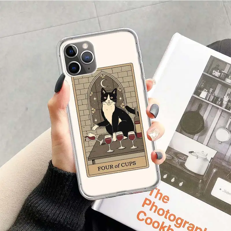 Чехол для телефона с рисунком кошки таро в Таро iPhone 14 13 Pro 11 15 Art 12 XR X XS Max 7 8 6S Plus SE