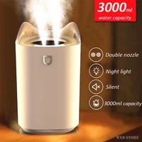 3l air humidifier double nozzle humidifiers diffuser usb aroma diffuser with coloful led light ultrasonic aromatherapy diffuser