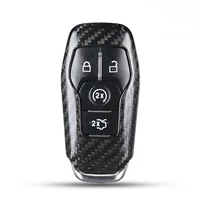 real carbon fiber car key case cover key shell for ford exploror edge taurus keychain protective shell