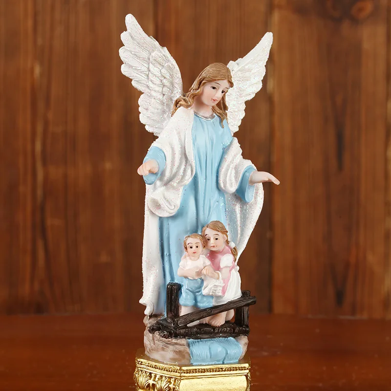 

European-style religious ornaments 15cm guardian little angel combination church decoration