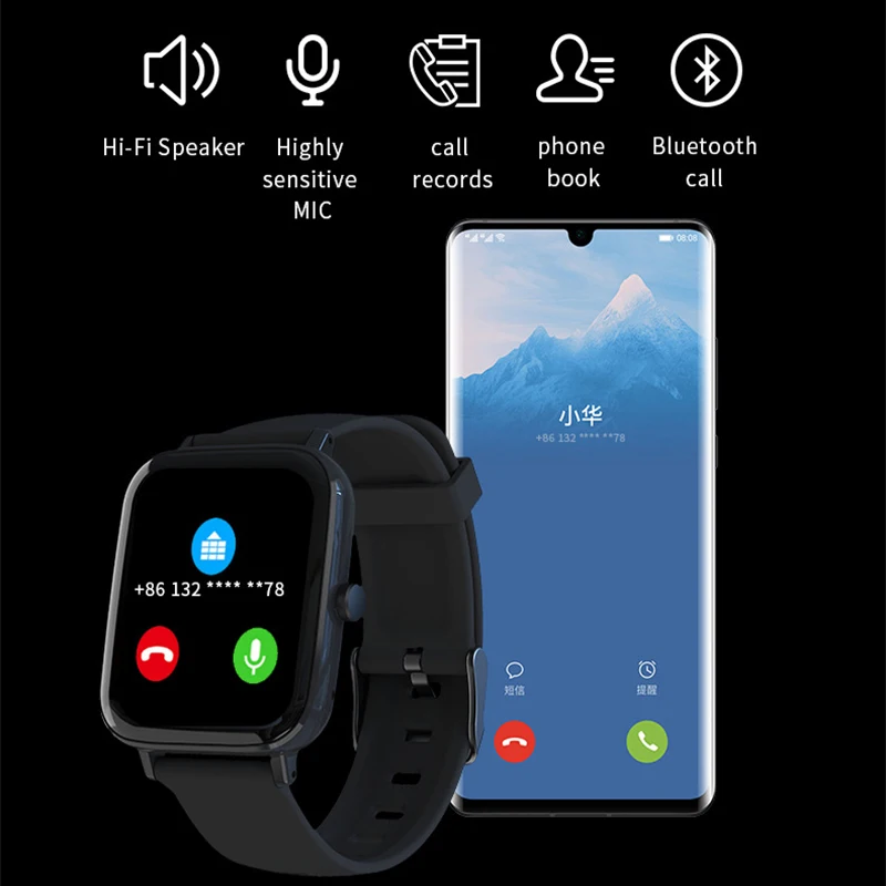 Смарт-часы унисекс водонепроницаемые с Bluetooth пульсометром для Android и IOS |