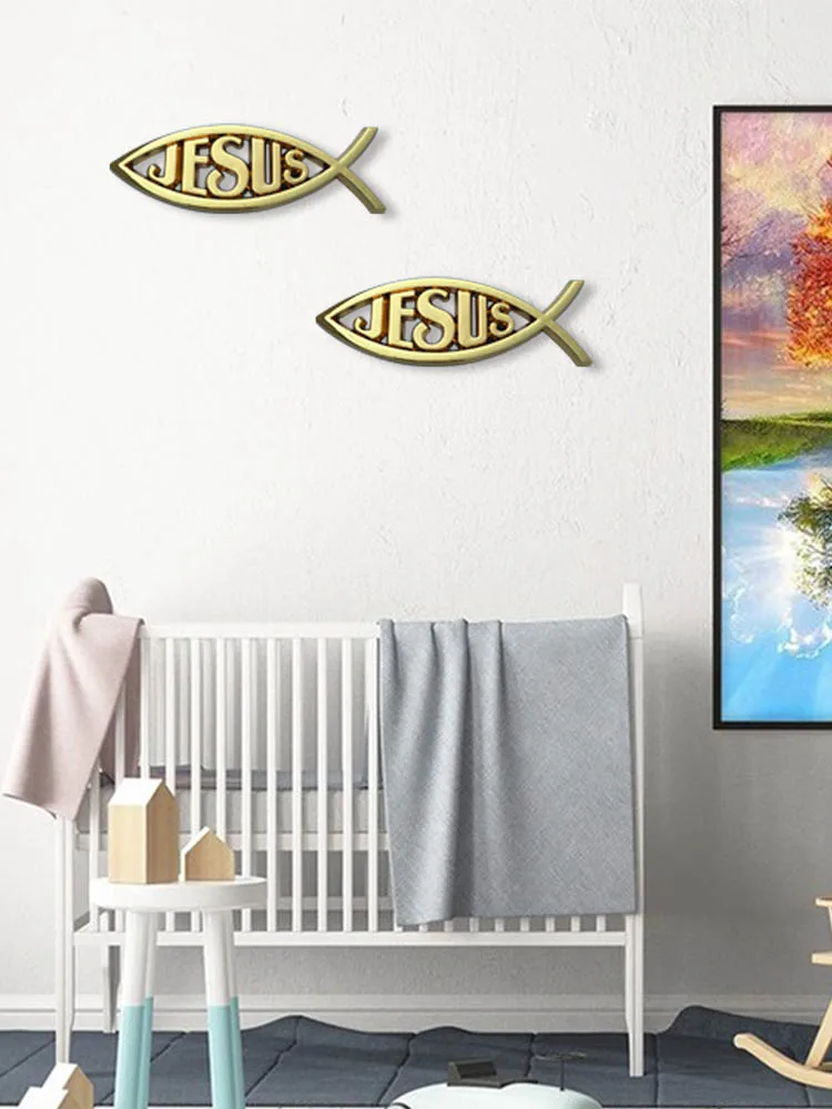 

Jesus Fish Decal Sticker Silver 3D Car Chrome Decal Logo Sticker Three-dimensional Personality Car Sticker Car Accessories