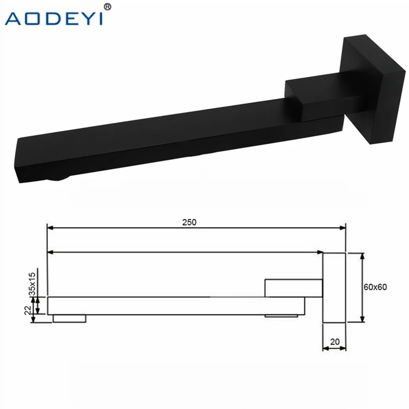 solid bass wall outlet wall mounted shower spout bath tub shower mixer faucet spout filler 180 degree folding free global shipping