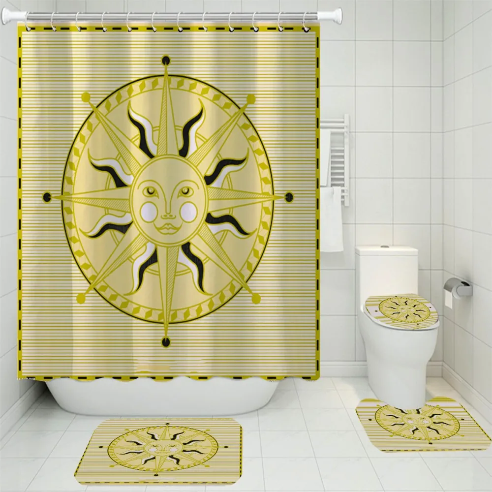 3/4 штук винтажные в форме компаса душевые наборы штор смайлик желтый Цвет карта