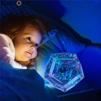 led night light infinite dodecahedron color art light spiral space color dimmable creativity multi for bedroom atmosphere lamp