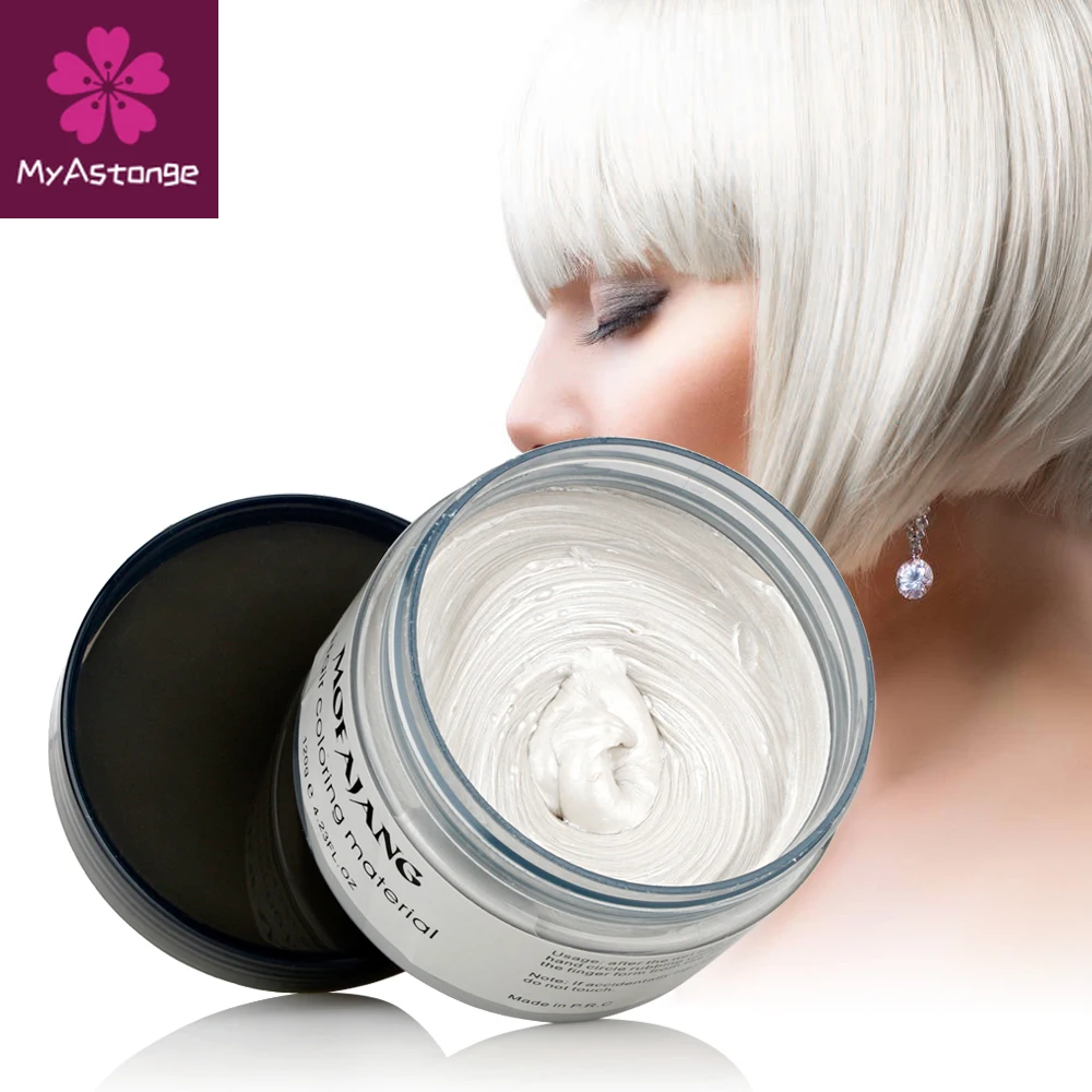 Temporary Hair Color Wax Men DIY Mud One-time Molding Paste Dye Cream Hair Gel for Hair Coloring Styling Paint Wax Silver Grey