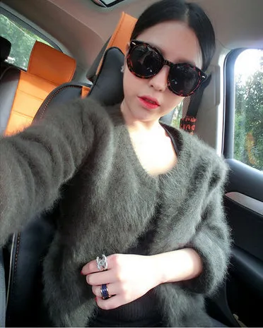 

cardigan women genuine mink Pure coat cashmere sweater free shipping S25