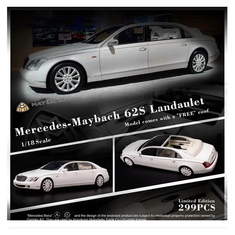 

Motorhelix 1:18 Maybach 62s Limited Car Model Diecasts & Toy Metal Vehicles Car Model Simulation Collection Limited Edition