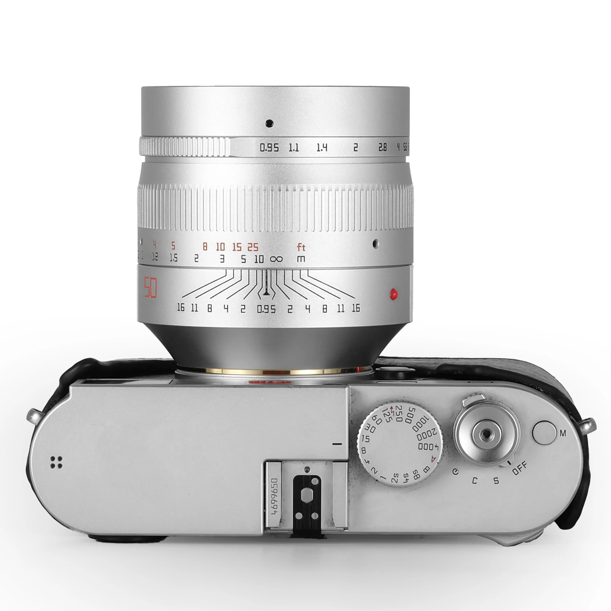 TTartisan 50 мм F0.95 объектив серебристого цвета Большая диафрагма для Leica M9 M10 M262 M240 M10P