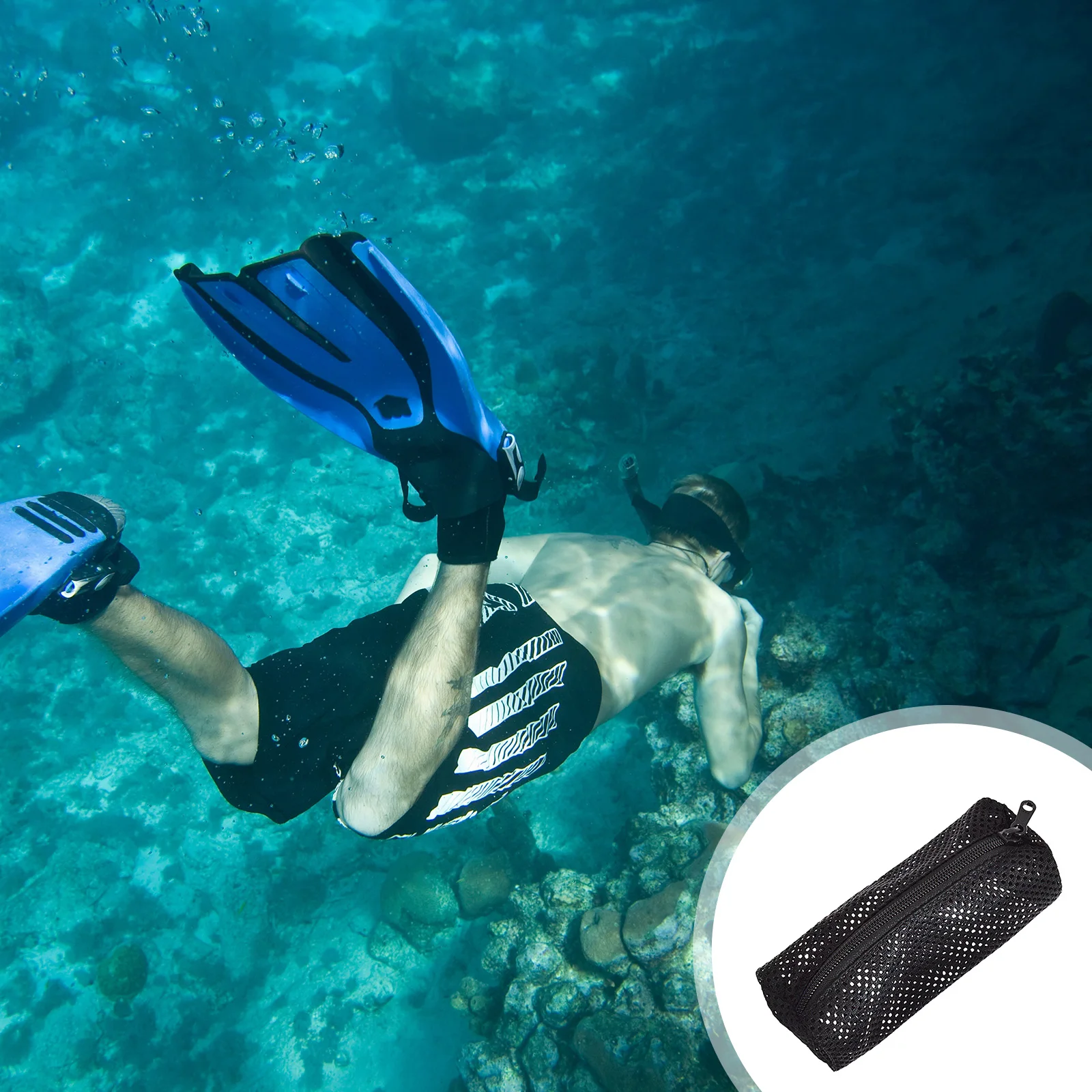 

Diving Wight Pouch Black Mesh Wight Adding Pouch Deep Diving Nylon Weight Adding Bag Seawater Heavy Loading Zipper Weight Bag
