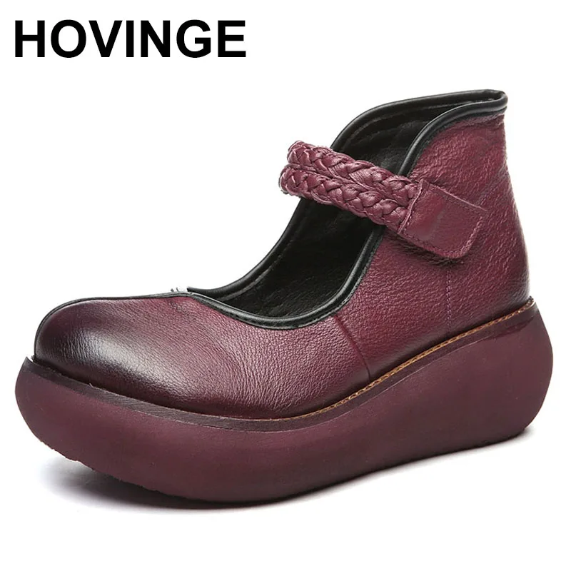 

HOVINGE/весна 2020; Женские туфли-лодочки из натуральной кожи; Женские туфли на высоком каблуке с круглым пальцы, лодыжки ремешком