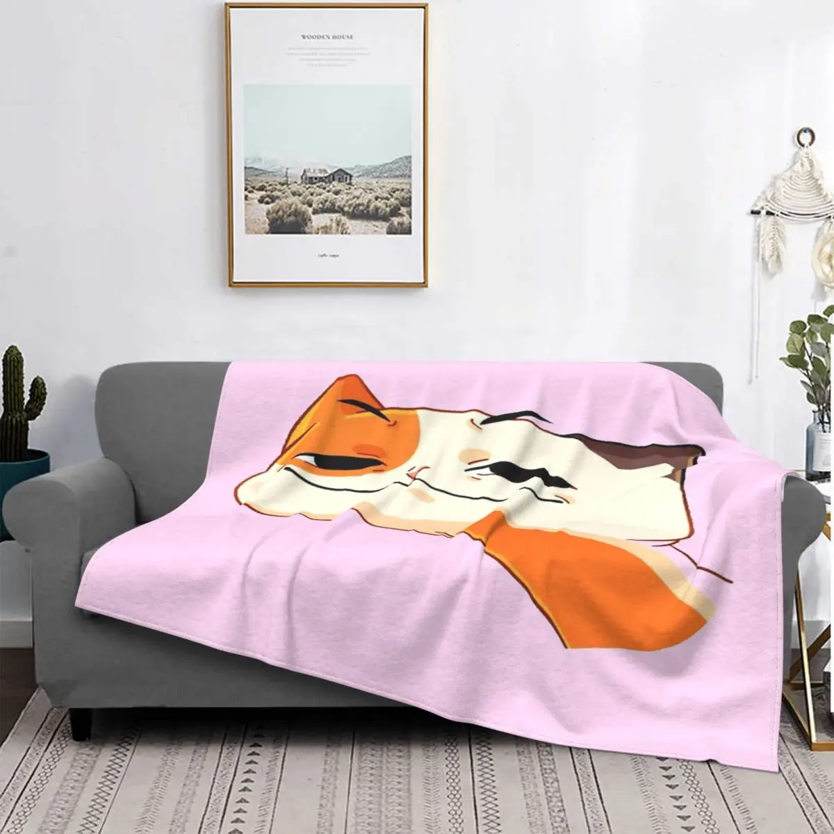 

Naughty Cat-Manta a quadros de muselina para cama, ropa de cama y fundas, 436