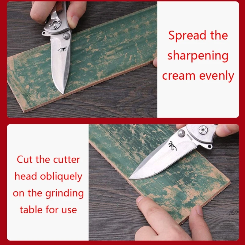 

N0HB Polishing Compound Fine Green Buffing Compound Portable Leather Strop Sharpening Stropping Compounds Abrasive Paste