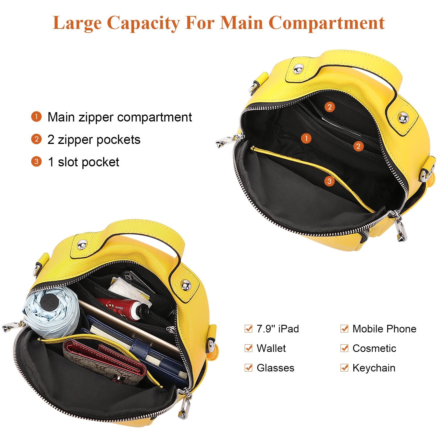 

DOLEESUNE Women's Genuine Leather Backpacks Convertible Shoulder Bag for Ladies Mini Casual Fashion Female Rucksack Travel Bag