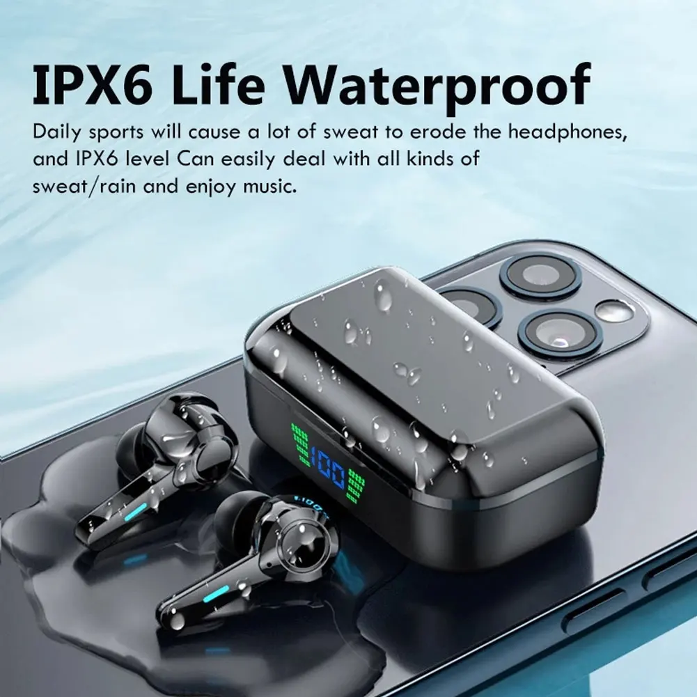 

Wireless Earphones Bluetooth Headphones IPX6 Waterproof HiFI Stereoe Gaming Earbud In-Ear Earbuds With Noise Reduction HD Voice