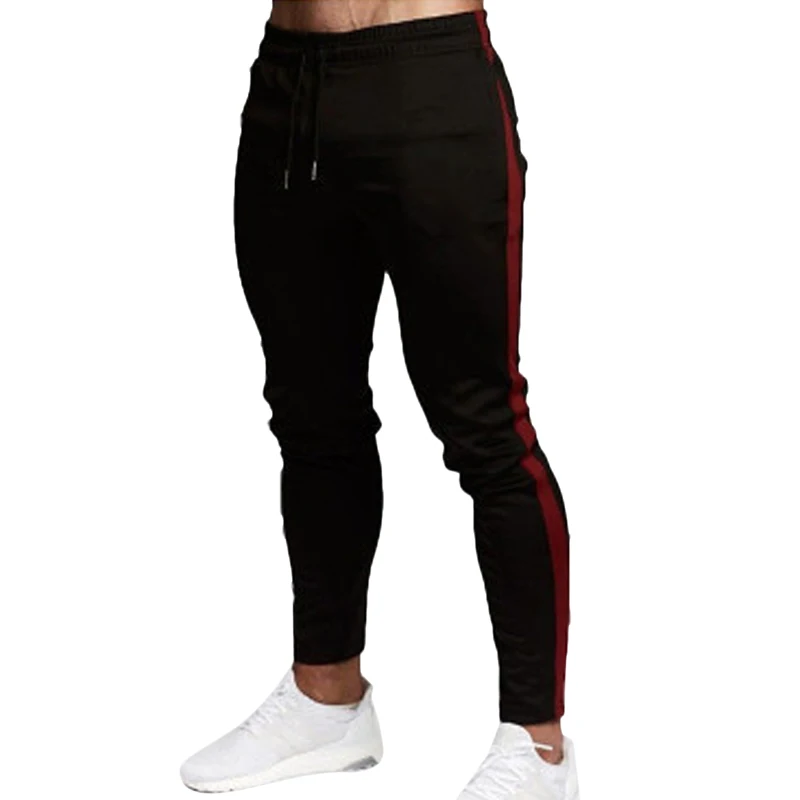 

Mens Pants Skinny Elastic Waist Jogging Striped Side Sports Men Clothing Sweatpants Tracksuit Bottom Joggers Men Pants
