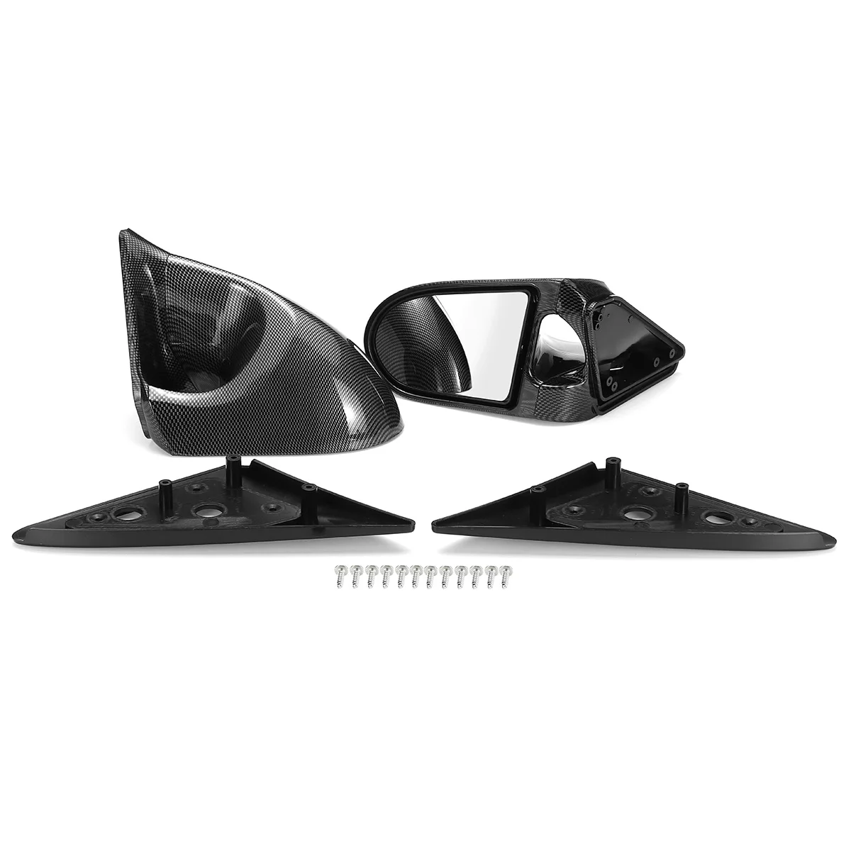 

A Pair Manual Adjustment Car Door Wing Rear View Wing Side Mirror For Honda For Civic EG 2Dr 1992-1995 Carbon Fiber Look/Black