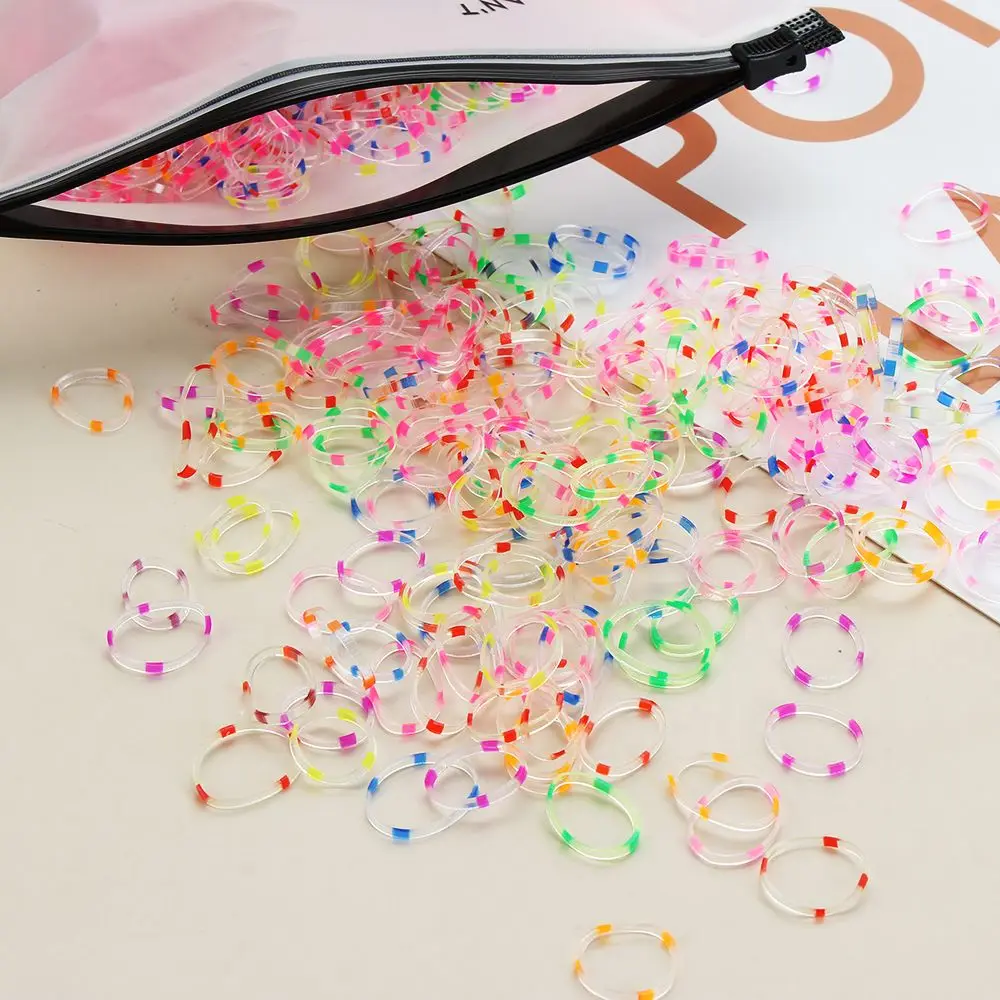 1000 шт./упак. красочные одноразовые фоторезинки для девочек эластичная резинка