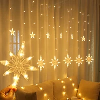 2 5m led north star curtain light 220v eu christmas garland string fairy lights outdoor for window wedding party new year decor