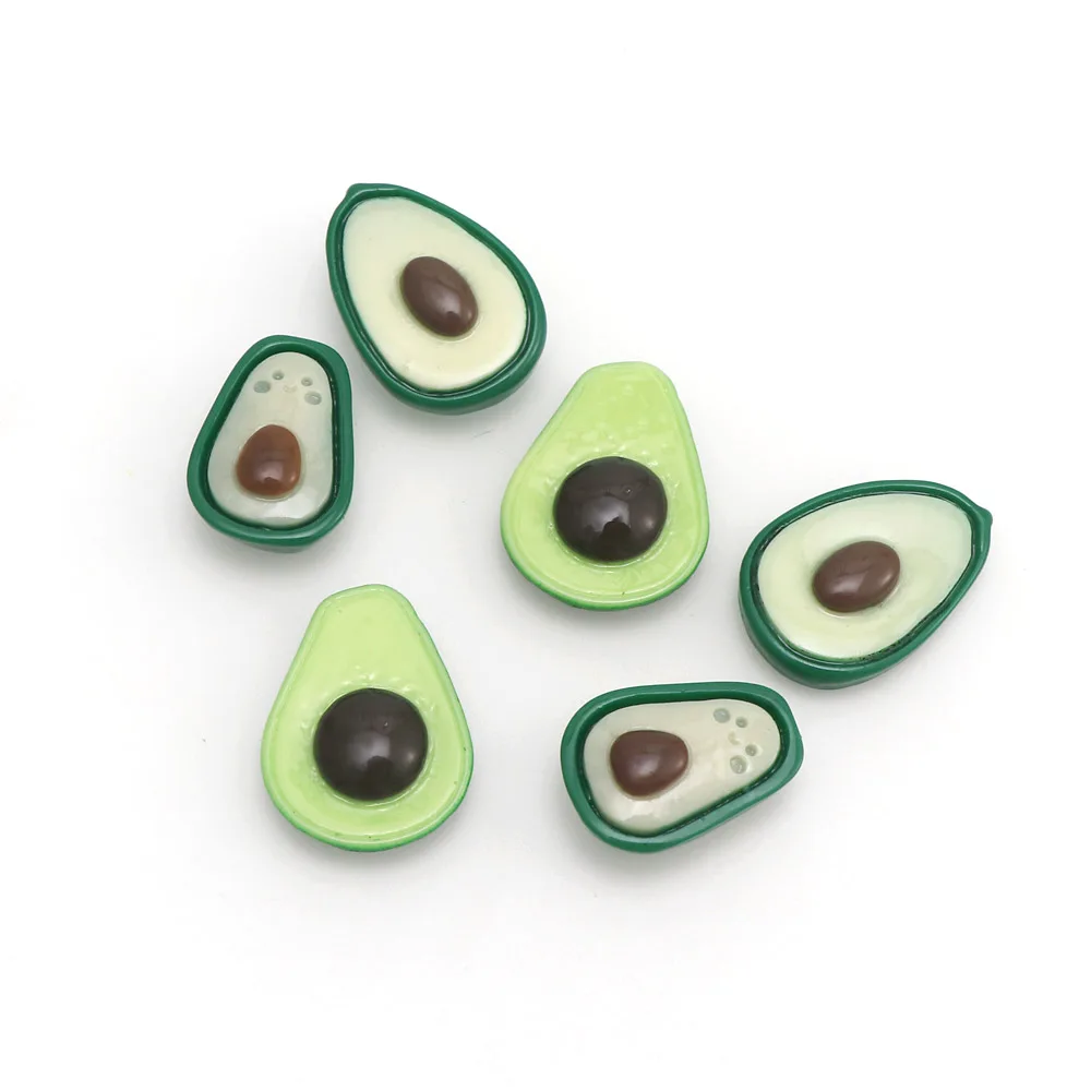 30 шт. микс милый каучуковый мультяшный фрукт авокадо с плоским основанием