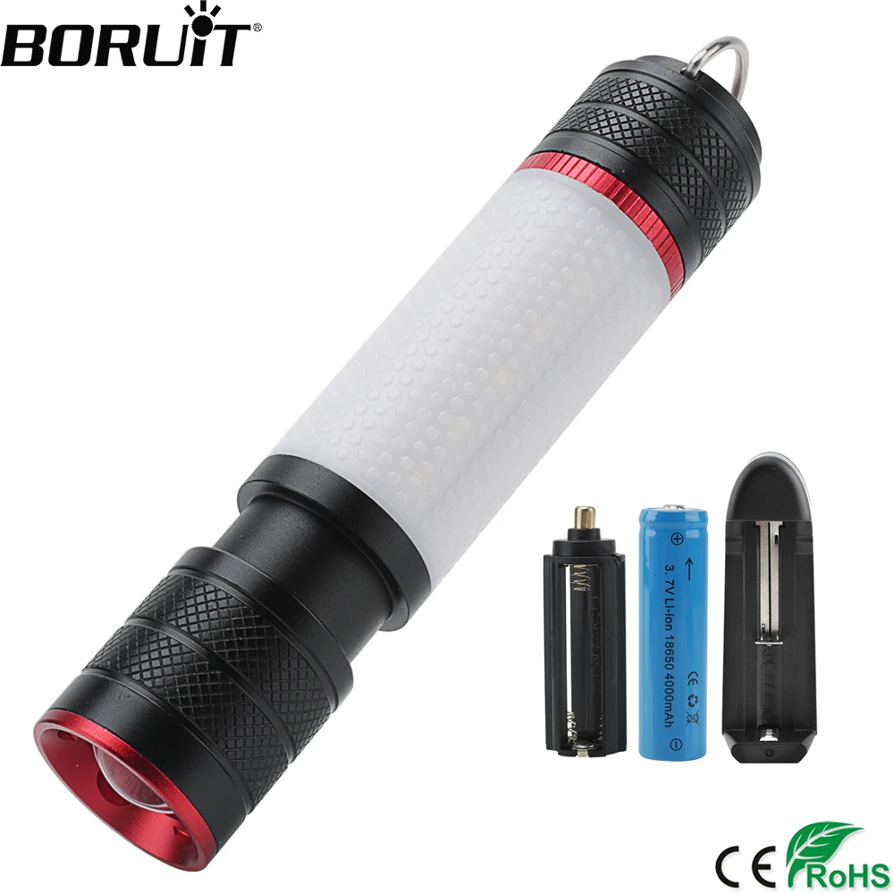 BORUiT T6 COB Светодиодный фонарь с 6 режимным увеличением 1000ЛМ крючком и магнитом