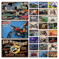 motorcycle retro metal tin signs motor oil gas station decor pub bar cafe garage home iron plate poster wall decor plaque20x30cm