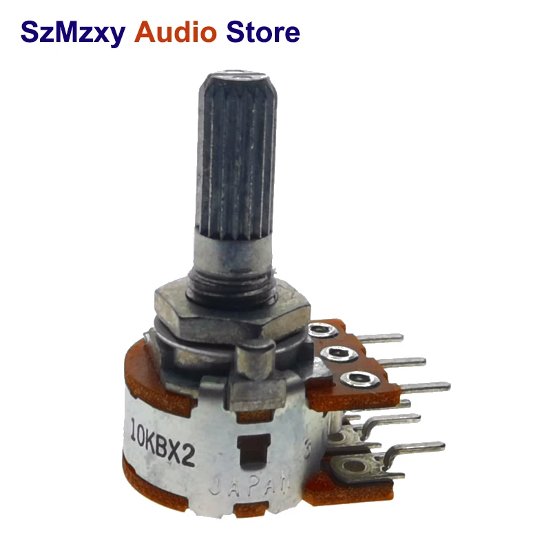 1 шт. новый японский поворотный потенциометр ALPS RK16 20 мм 10KBX2 2 50KBX2 100KBX2 громкость два