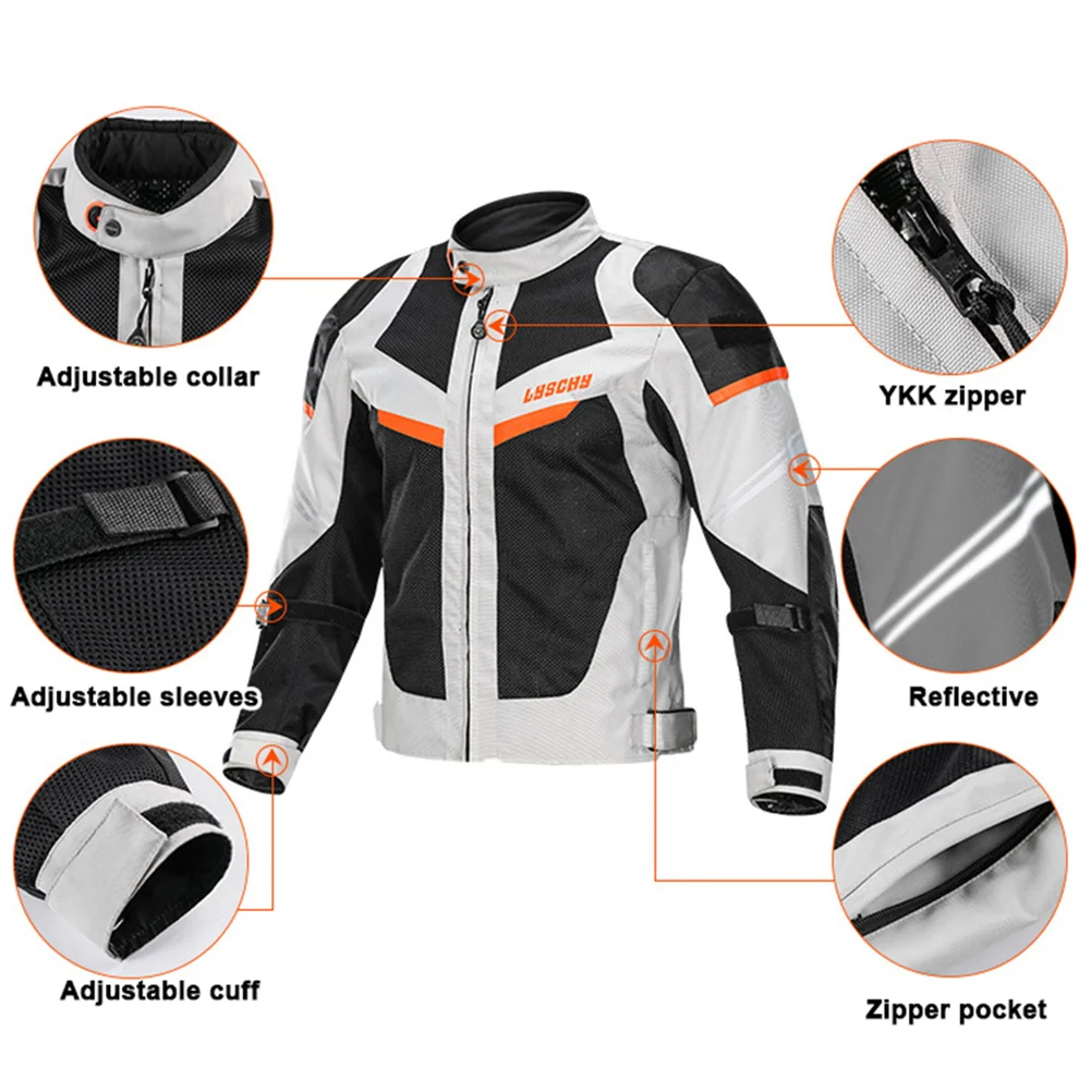 Куртка LYSCHY Мужская мотоциклетная городская дышащая защита светоотражающая