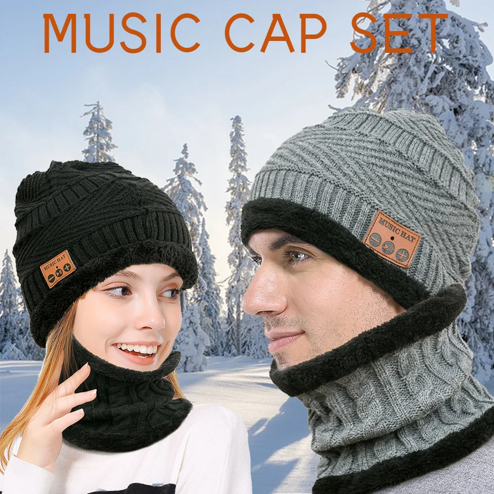 

Women Men Bluetooth Beanie Outdoor Sports Built-in Microphone Music Cap Hands-free Call Neck Tube Winter Warm Running Fashion