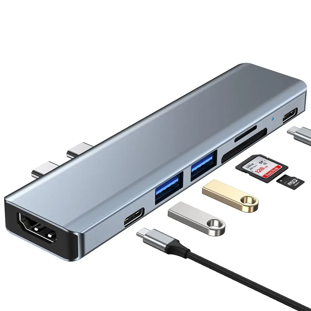 

Аксессуар 7 в 1 слот TF SD устройство чтения HDMI адаптер Type-C концентратор USB C USB 30 для MacBook Pro/Air