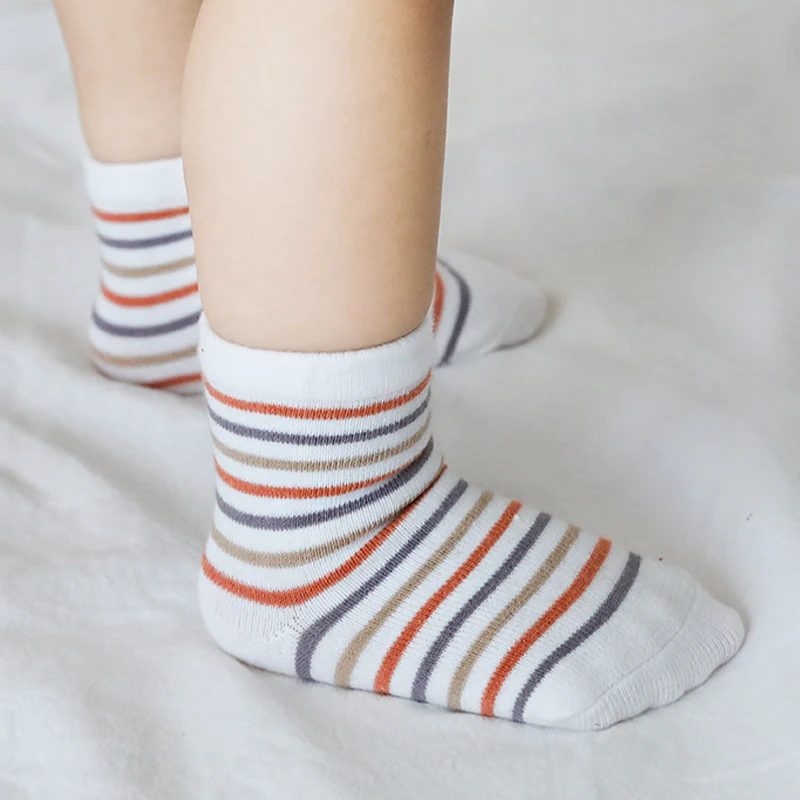 

5 Pair Baby Boys Girls Socks Set Cartoon Striped Pattern Socks Set Cotton Warm Floor Socks Leg Warmer