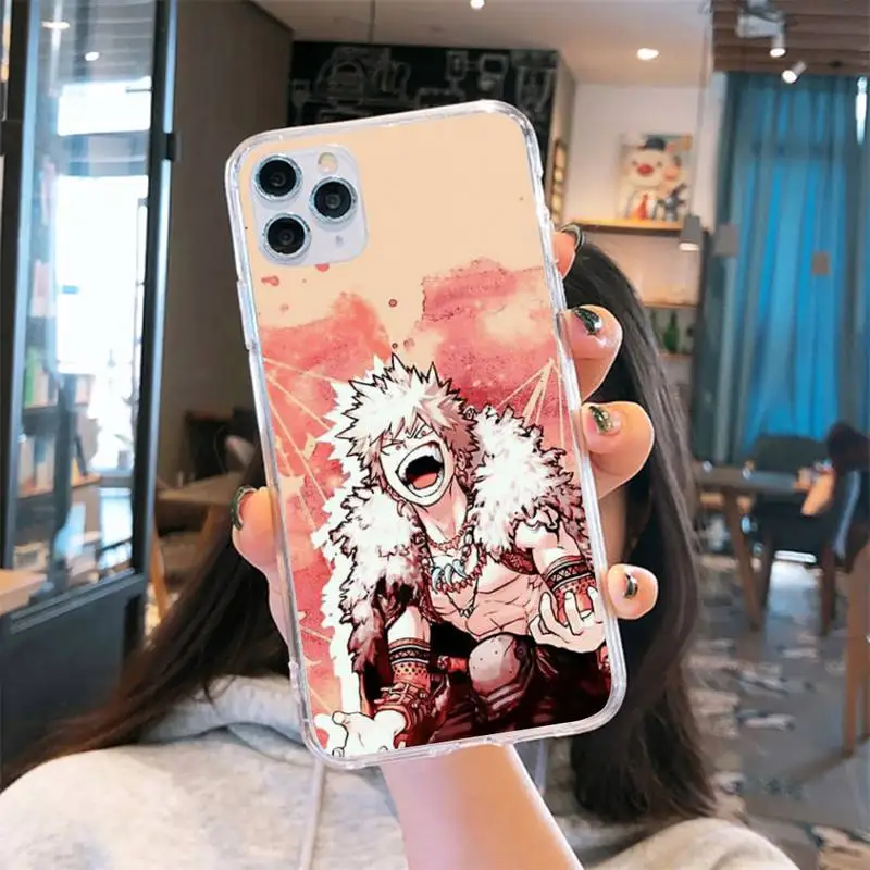 

Boku my Hero Academia Phone Case Transparent for iPhone 6 7 8 11 12 s mini pro X XS XR MAX Plus cover funda shell
