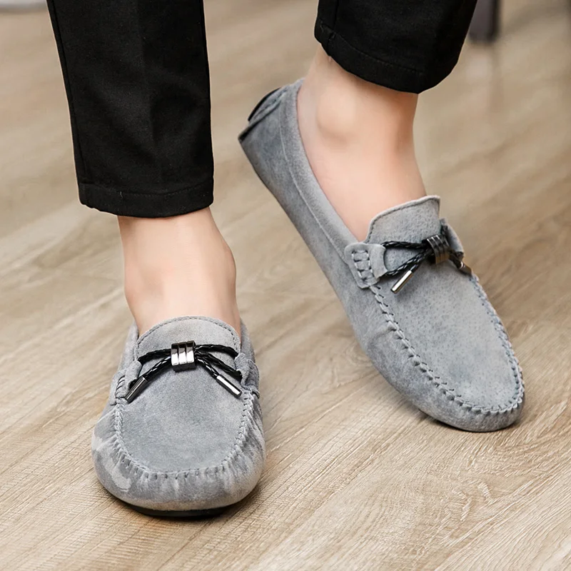 

ALCUBIEREE 2020 Spring Mens Casual Slip-on Tassel Loafers Luxurious Leather Moccasins for Man Lightweight Flat Driving Shoes