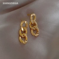 european style metal chain long earrings for women jewelry stylish temperament party earrings deluxe student earrings