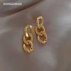 Металлические серьги в европейском стиле для женщин, ювелирные изделия, стильные темпераментные серьги для вечерние, роскошные студенческие серьги