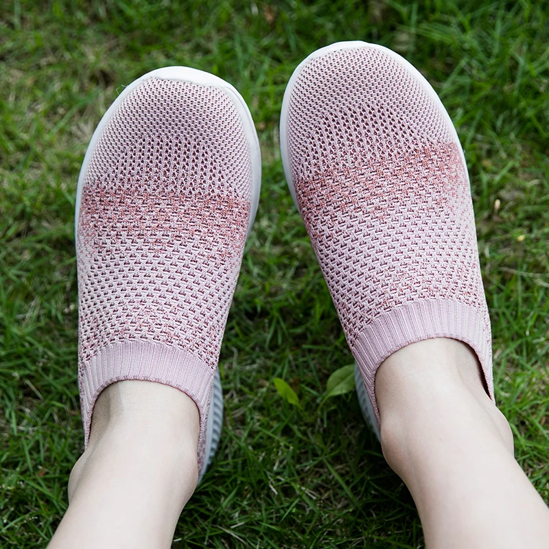 

Women Sneakers Female Vulcanized Shoes Casual Slip On Flats Ladies Sock Shoes Trainers Feminino 2021