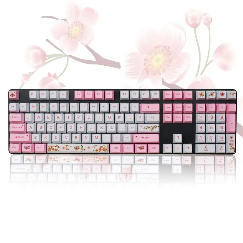 

1 Set Replaceable OEM PBT 108 Keycaps Dye-sublimation Keycap Mechanical Keyboard R9CB