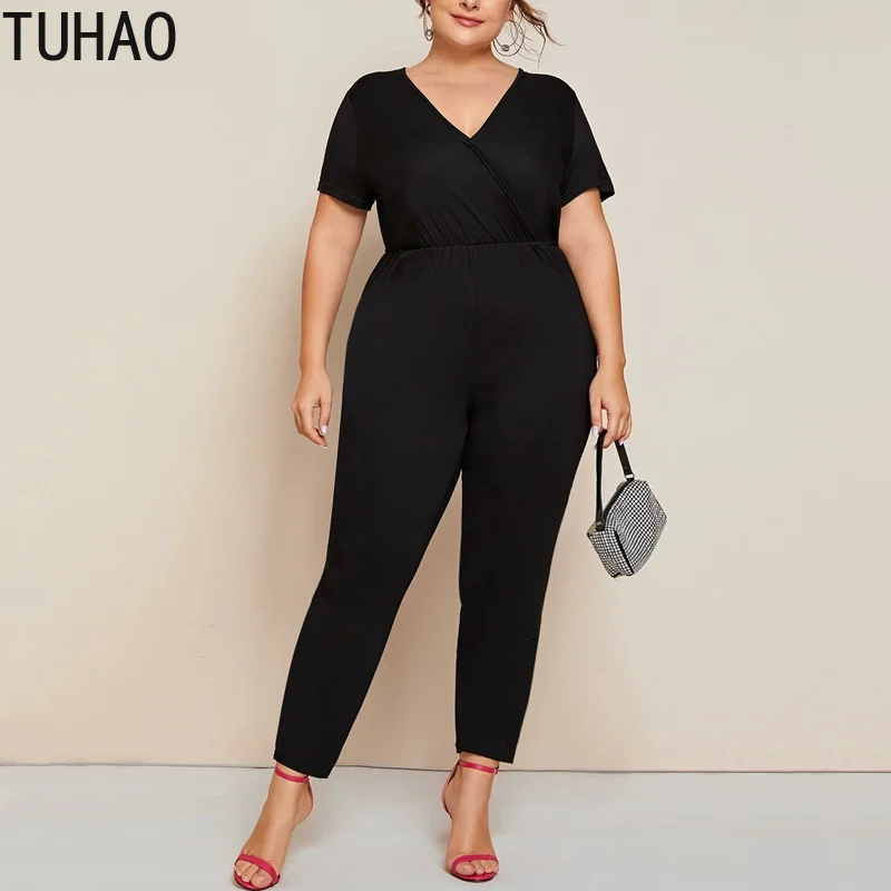 

TUHAO 2020 Bodysuit Jumsuit for Women Summer Mother Mom Plus Size 8XL 7XL 6XL Women's High Waist Jumpsuit OVERALLS Trousers WM59