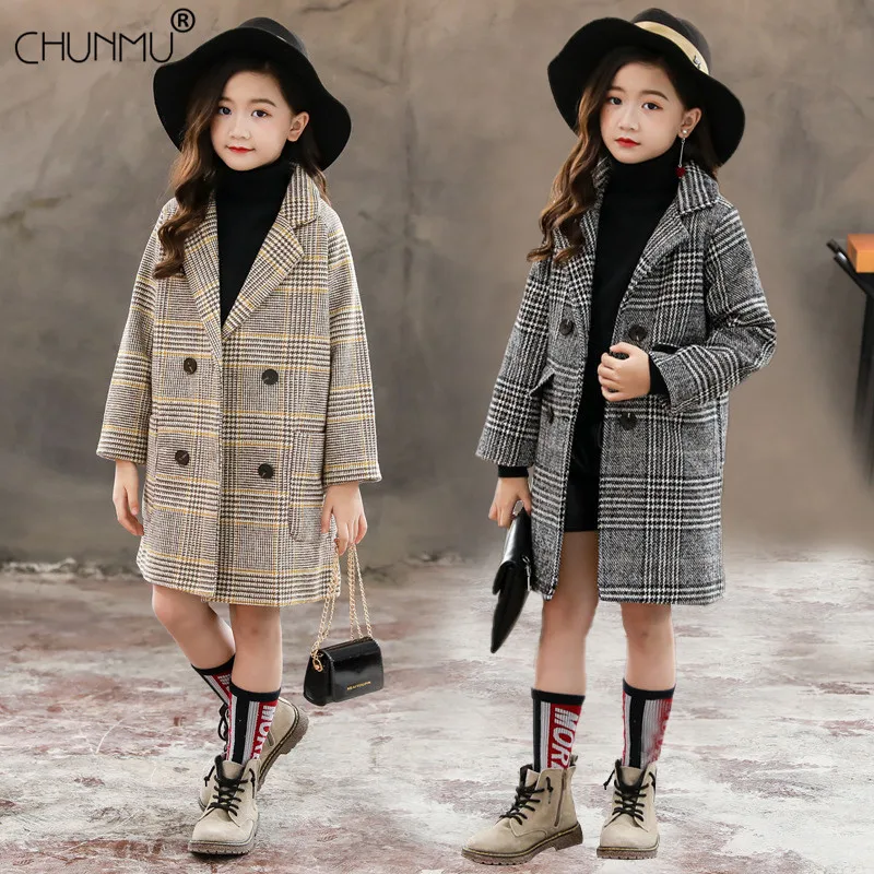 

Kids Girls Woolen Jacket Winter Jacket For Girls Coat Baby Warm Hooded Outerwear Coat Girls Clothing Children Soild Long Coat