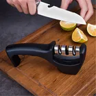 Точилка для ножей 3 в 1, кухонный инструмент с алмазным покрытием и тонким стержнем, с лезвиями из нержавеющей стали